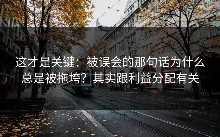 这才是关键：被误会的那句话为什么总是被拖垮？其实跟利益分配有关