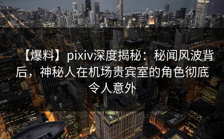 【爆料】pixiv深度揭秘：秘闻风波背后，神秘人在机场贵宾室的角色彻底令人意外