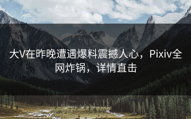 大V在昨晚遭遇爆料震撼人心，Pixiv全网炸锅，详情直击